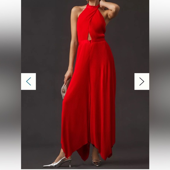 Anthropologie Plisse Halter Jumpsuit NWT Size 8